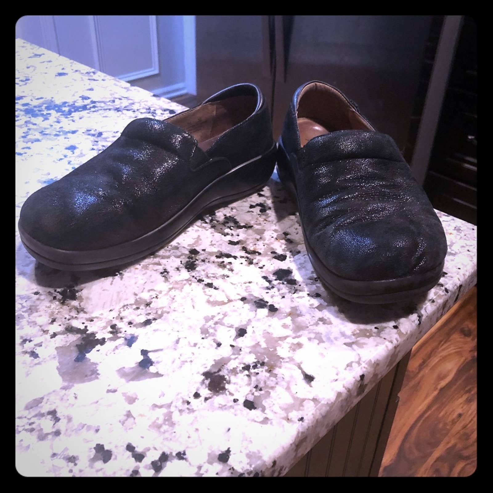 Alegriakel 755 Mosaic Black Leather Clogs 39